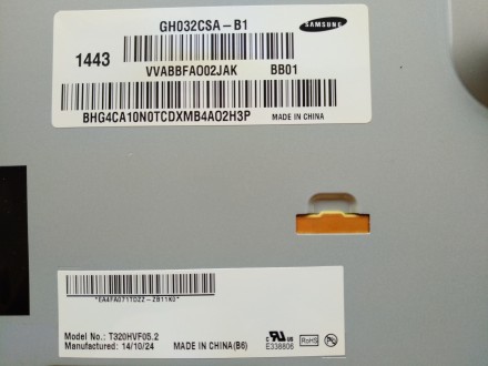 Плата снята с телевизора Samsung UE32H6200AK с механическим повреждением матрицы. . фото 6
