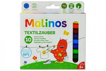 Фломастеры текстильные Malinos Textil - предназначены для рисования по светлой т. . фото 2