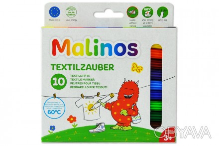 Фломастеры текстильные Malinos Textil - предназначены для рисования по светлой т. . фото 1