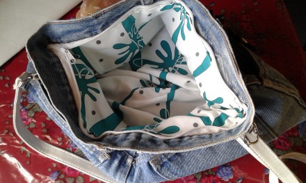 сумка яркая-оригинальная джинсовая
 летне весенняя. эксклюзивная автроская рабо. . фото 7
