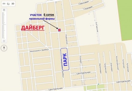 Участок правильной формы 6 соток, угловой. Располагается вблизи улиц Новоселов и. Киевский. фото 3