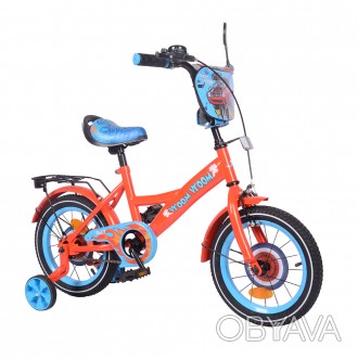 Велосипед детский - двухколесный, с дополнительными съемными колесиками. Крепкая. . фото 1