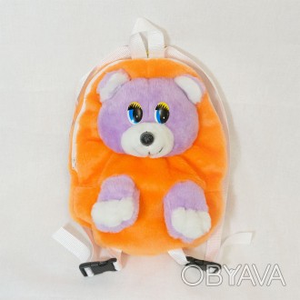 Рюкзак детский Медведь оранжевый. При производстве мягких игрушек мы используем . . фото 1