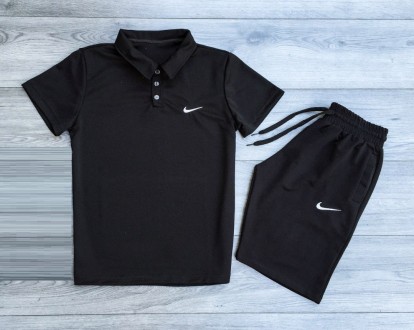 Распродажа! Черный Мужской летний комплект Nike Поло|футболка + шорты. Хмельницкий. фото 1 Распродажа! Черный Мужской летний комплект Nike Поло|футболка + шорты. Хмельницкий. фото 1