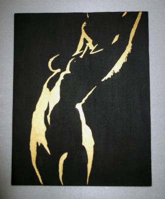 Картина Девушка  Girl Nude
Живопись: холст, акрил, рама - дерево.
Цвет: золото. . фото 3