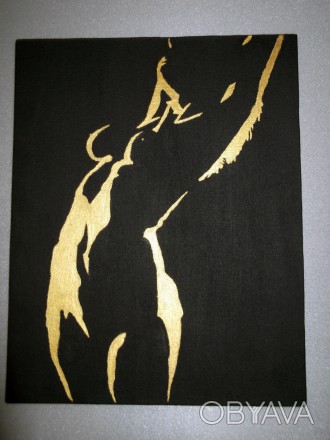 Картина Девушка  Girl Nude
Живопись: холст, акрил, рама - дерево.
Цвет: золото. . фото 1