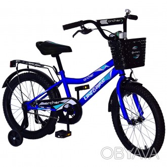 Велосипед детский 2-х колес.18"" Like2bike Archer,синий, рама сталь, со звонком,. . фото 1