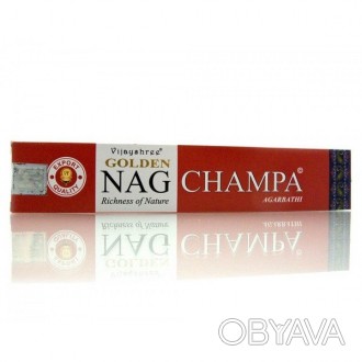 Благовоние Golden Nag Champa (Золотая Наг Чампа) ) (Vijashree)(15 гр.) пыльцовые. . фото 1