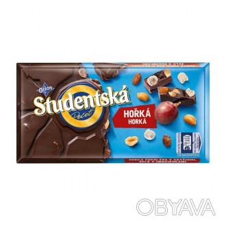 
Шоколад черный Studentska с изюмом и арахисом горький
 . . фото 1
