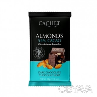 
Бельгийский шоколад премиум класса Cachet (Кашет) черный 53% какао с миндалем. . . фото 1