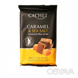 
Бельгийский шоколад премиум класса Cachet (Кашет) молочный 32% какао с миндалем. . фото 1