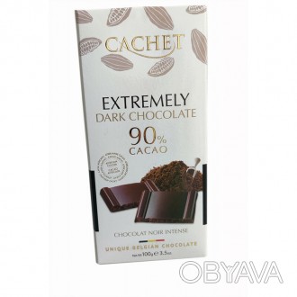 
Бельгийский шоколад премиум класса Cachet (Кашет) экстра черный 90% какао. Насл. . фото 1