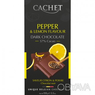 
Бельгийский шоколад премиум класса Cachet (Кашет) черный 57% какао с лимоном и . . фото 1