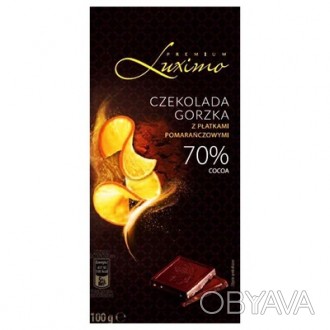 
Шоколад черный Luximo Premium с апельсином 70 % какао Польша 100г.
 . . фото 1