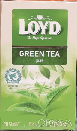
Чай зеленый LOYD Green tea pure 20 пакет.(34г)
 . . фото 1
