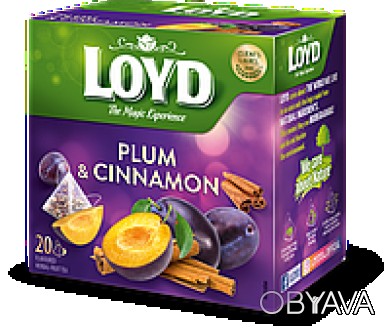 
Чай со сливой и корицей Loyd Plum & Cinnamon 20 пирамидок Польша Слива богата н. . фото 1