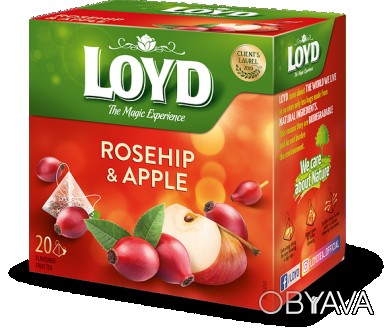 
Чай с шиповником и яблоком Loyd Rosehip& Apple 20 пирамидок (40г) Польша Полезн. . фото 1