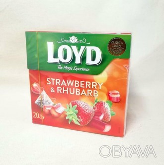 
Чай с клубникой и ревенем Loyd Strawberry&Rhubarb 20 пирамидок (40г) Польша в к. . фото 1