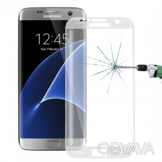 Панель передняя 4D GLASS S7 edge (Full clear, white, black, gold, blue) полноэкр