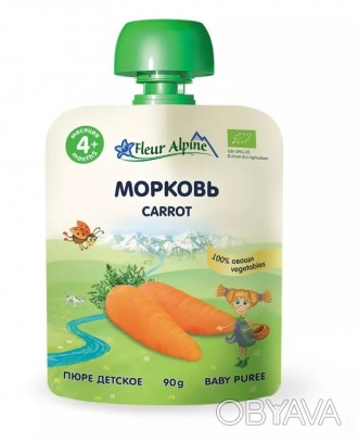 Fleur Alpine органическое овощное пюре детское Морковь для малышей с 4 месяцев. . . фото 1