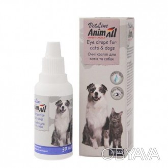 Глазные капли AnimAll VetLine для кошек и собак, 30 млСредство косметическо-гиги. . фото 1
