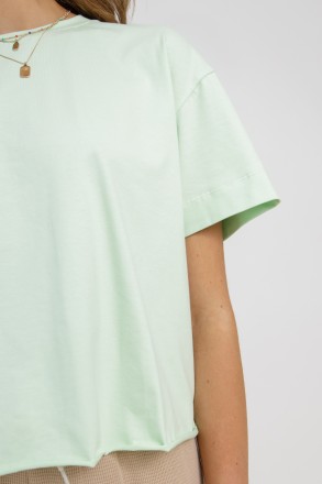Женская футболка Stimma Палея. Модель в стиле оверсайз. Прямой фасон. Круглый вы. . фото 5