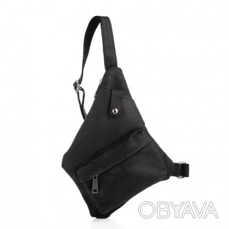 Мужская сумка слинг, рюкзак через плечо RA-6501-4lx, бренд TARWA в черной коже к. . фото 1