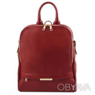 TL Bag - женский кожаный рюкзак мягкий, цвет - Красный, артикул - TL141376. . фото 1