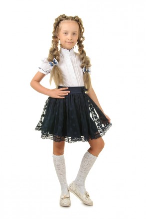 Школьная нарядная юбка-сетка с кружевом
Размер 116, 122, 128, 134, 140 см. 
Мате. . фото 2
