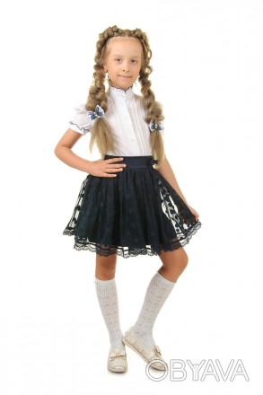 Школьная нарядная юбка-сетка с кружевом
Размер 116, 122, 128, 134, 140 см. 
Мате. . фото 1