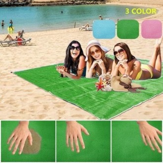 Пляжная подстилка анти-песок Sand Free Mat | пляжный коврик | коврик для пикника. . фото 4