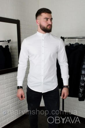 
Белая стильная рубашка воротник стойка
Размеры: S,M,L,XL
Материал: Хлопок + эла. . фото 1