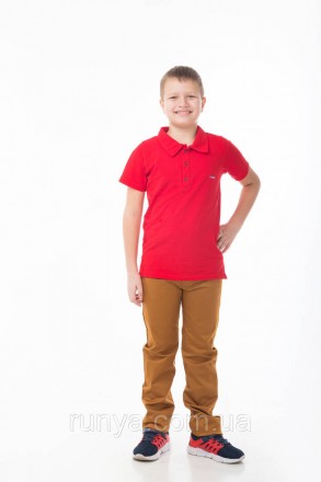 Детская футболка поло для мальчика красная. Данная новинка от ТМ SmileTime выпол. . фото 3