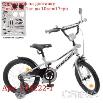 Велосипед детский PROF1 16д. Y16222-1 Prime, SKD75, металлик, звонок, фонарь, до. . фото 1