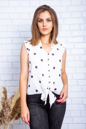 
Легкая блузка Mer, производство Турция. Цвет блузки белый с принтом в виде черн. . фото 2