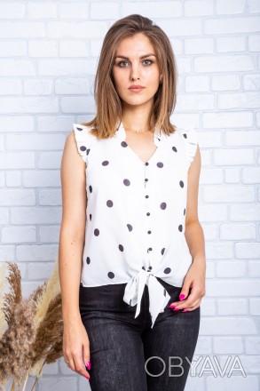 
Легкая блузка Mer, производство Турция. Цвет блузки белый с принтом в виде черн. . фото 1