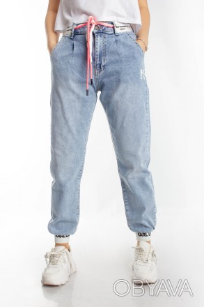 
Женские джинсы джоггеры, производство Турция. Покрой свободный, ткань плотная, . . фото 1