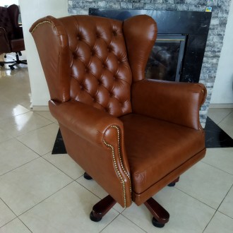 Нове шкіряне крісло для керівника GK.
Каретна стяжка, ручна робота. Шикарний ви. . фото 4