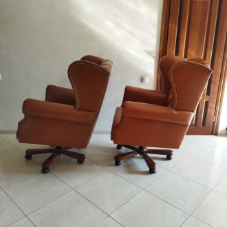 Нове шкіряне крісло для керівника GK.
Каретна стяжка, ручна робота. Шикарний ви. . фото 5