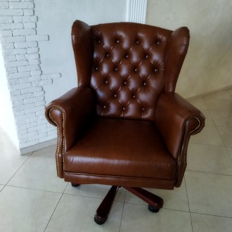 Нове шкіряне крісло для керівника GK.
Каретна стяжка, ручна робота. Шикарний ви. . фото 6