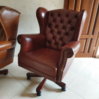 Нове шкіряне кабінетне крісло для керівника GK.
Каретна стяжка, ручна робота. О. . фото 7