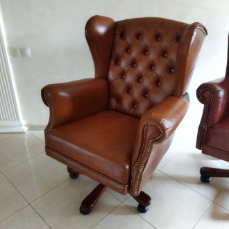 Нове шкіряне кабінетне крісло для керівника GK.
Каретна стяжка, ручна робота. О. . фото 6