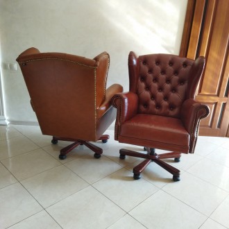 Нове шкіряне кабінетне крісло для керівника GK.
Каретна стяжка, ручна робота. О. . фото 3
