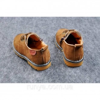 Туфли детские эко-замша коричневые. Материал: PU-замша, внутри PU-кожа. Подошва:. . фото 8