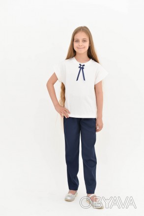 Школьная блузка с коротким рукавом с гипюром
Рост 122, 128, 134, 140, 146 см.
Ма. . фото 1