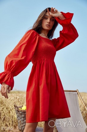 Доступные размеры: ун Романтичное платье с открытыми плечами красного цвета выгл. . фото 1
