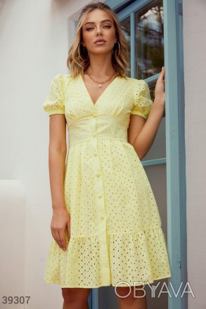 Доступные размеры: s, m, l Стильное летнее платье на пуговицах, выполненное из х. . фото 1