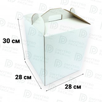 Коробка для торта из 3-х слойного белого гофрокартона 280х280х300 мм
Коробка сам. . фото 3