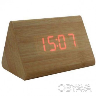 Настольные часы Wooden Clock 1300 (подсветка: красная)
Оригинальные часы в виде . . фото 1