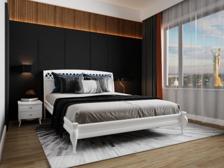 Предлагаем недорогую двуспальную кровать Ажур арт с ажурной резьбой на изго. . фото 4